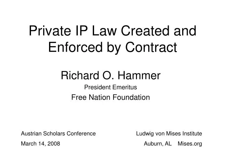 private ip law created and enforced by contract