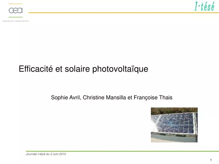 efficacit et solaire photovolta que