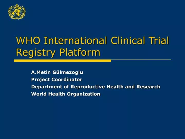 who international clinical trial registry platform