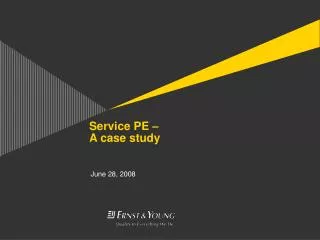 Service PE – A case study