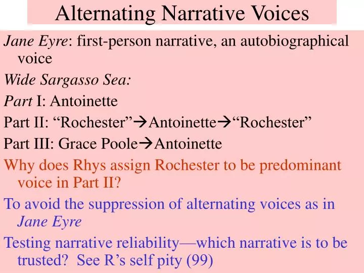 alternating narrative voices