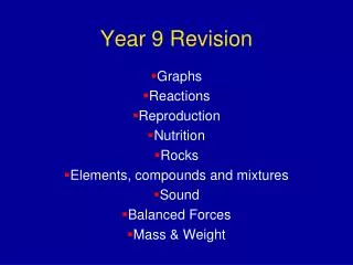 Year 9 Revision