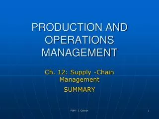 ch 12 supply chain management summary