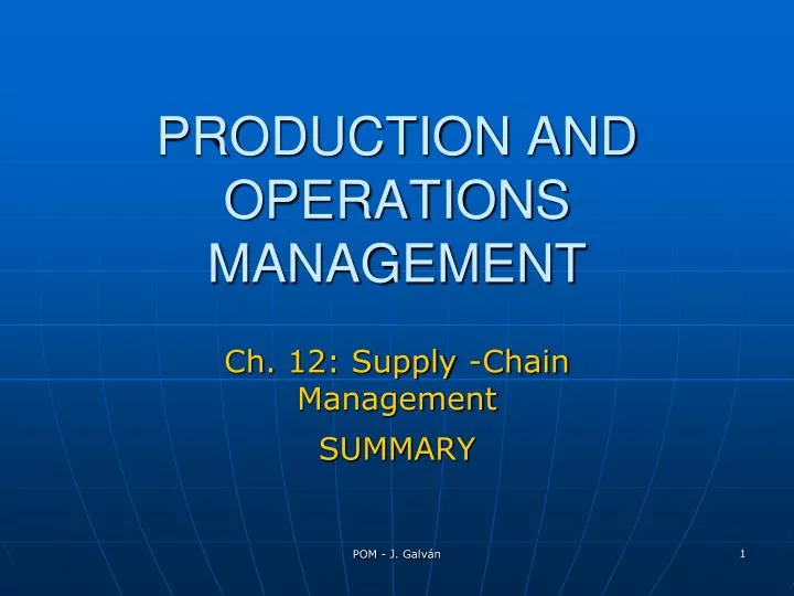 ch 12 supply chain management summary