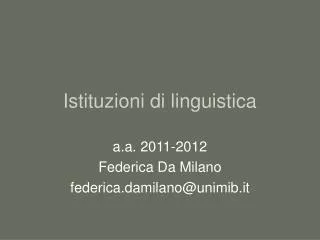 istituzioni di linguistica