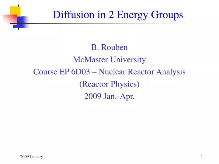diffusion in 2 energy groups