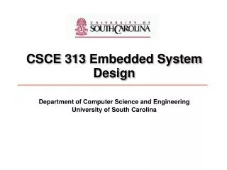 CSCE 3 13 Embedded System Design