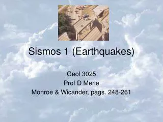 Sismos 1 (Earthquakes)
