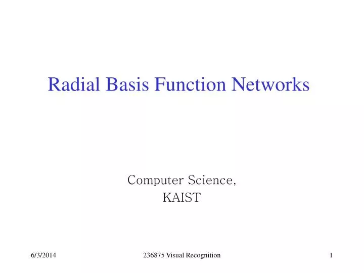 radial basis function networks