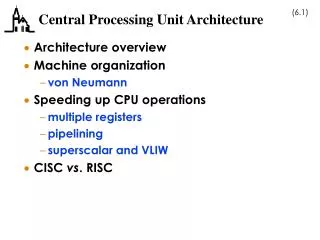 Central Processing Unit Architecture