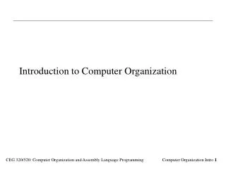 Introduction to Computer Organization