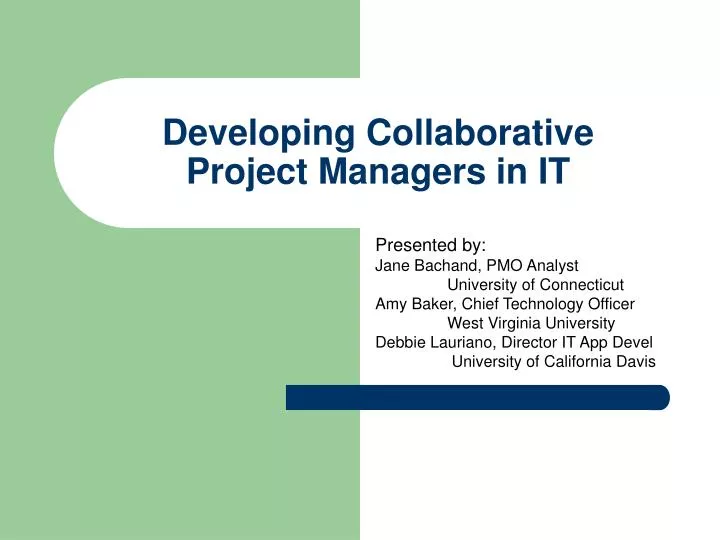 developing collaborative project managers in it