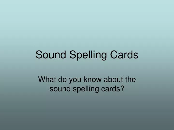 sound spelling cards