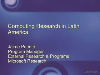 Computing Research in Latin America