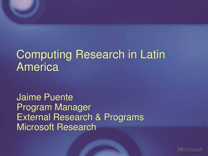 computing research in latin america