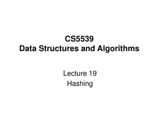 CS5539 Data Structures and Algorithms