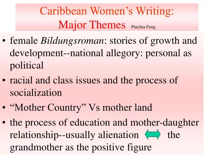 caribbean women s writing major themes pinchia feng