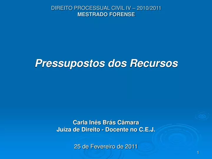direito processual civil iv 2010 2011 mestrado forense