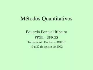 m todos quantitativos