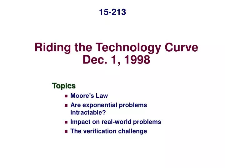 riding the technology curve dec 1 1998