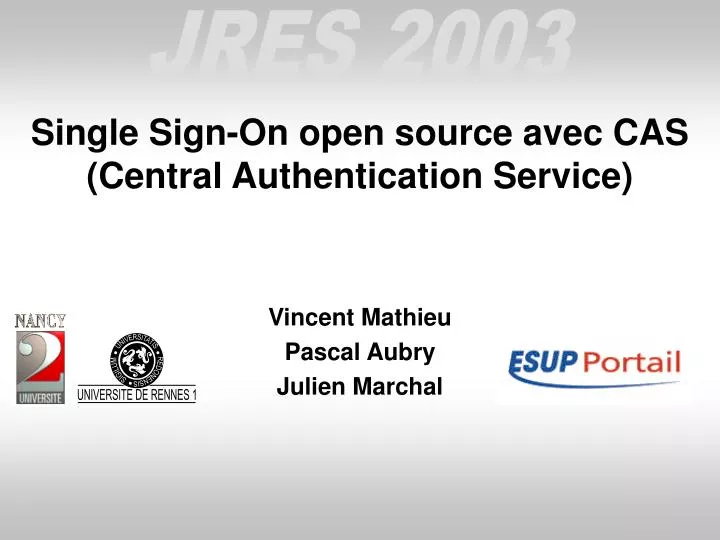 single sign on open source avec cas central authentication service