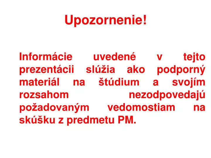 upozornenie