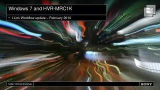 Windows 7 and HVR-MRC1K