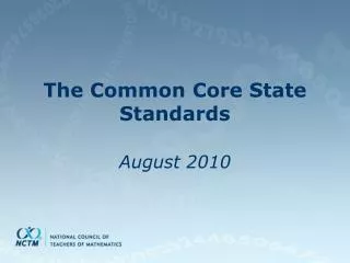 The Common Core State Standards