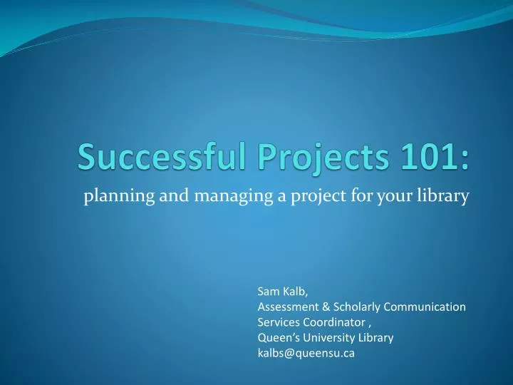 successful projects 101