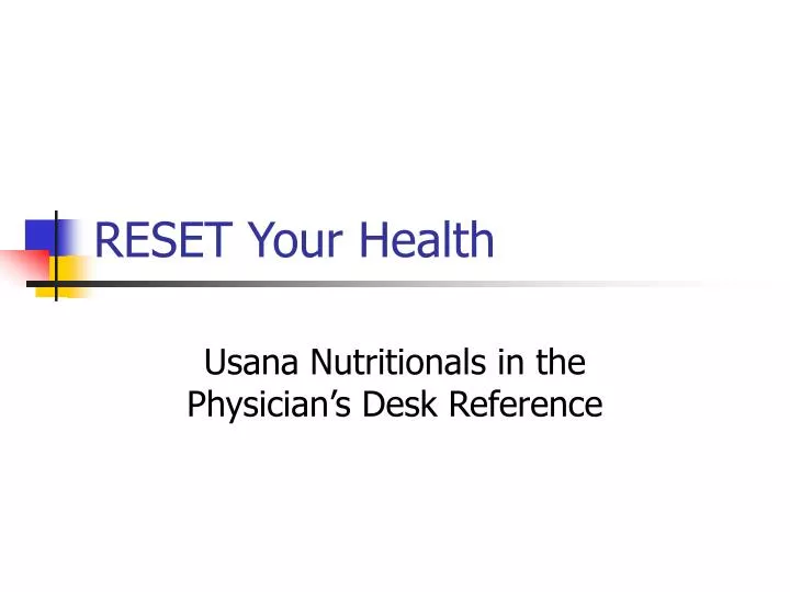 reset your health