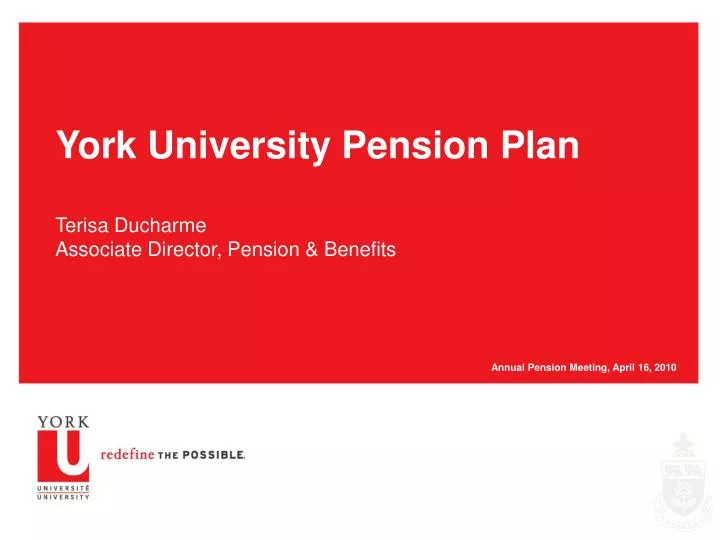 york university pension plan terisa ducharme associate director pension benefits