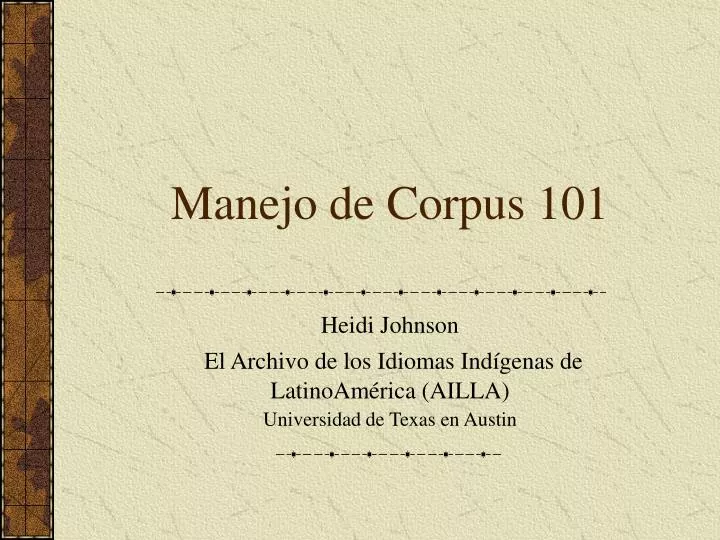 manejo de corpus 101