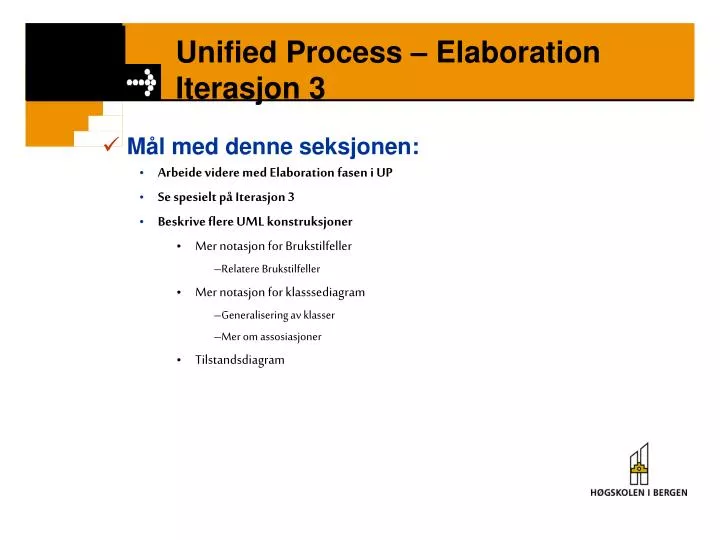 unified process elaboration iterasjon 3