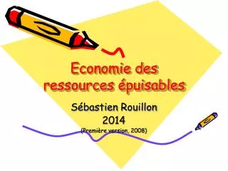 economie des ressources puisables