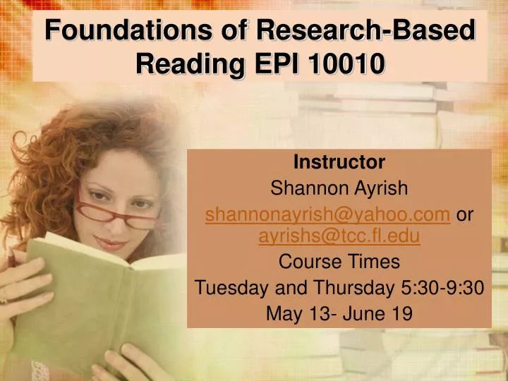 foundations of research based reading epi 10010