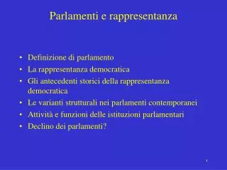 parlamenti e rappresentanza