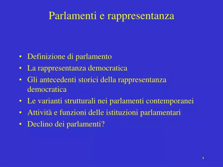 parlamenti e rappresentanza