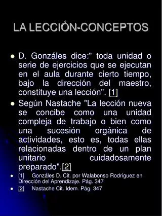 la lecci n conceptos