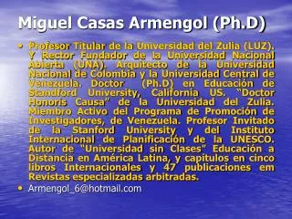 Miguel Casas Armengol (Ph.D)