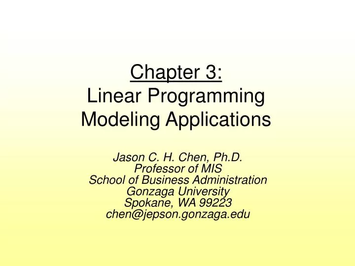 chapter 3 linear programming modeling applications
