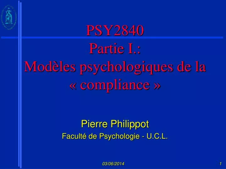psy2840 partie i mod les psychologiques de la compliance