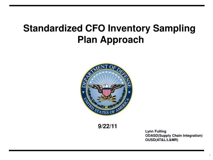standardized cfo inventory sampling plan approach