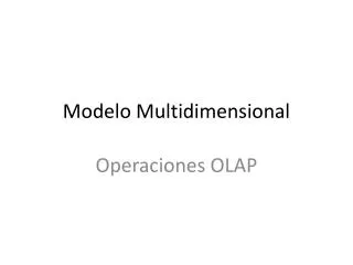 Modelo Multidimensional