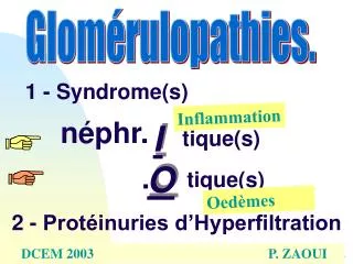 1 - Syndrome(s) néphr.