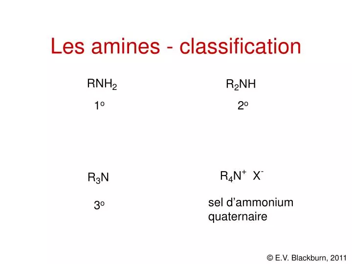 les amines classification