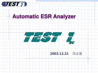 Automatic ESR Analyzer