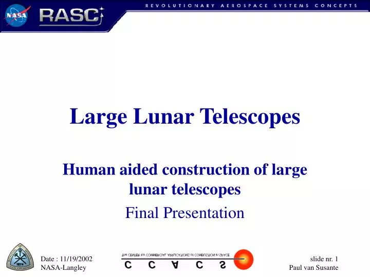 large lunar telescopes