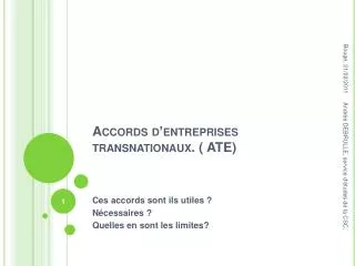 accords d entreprises transnationaux ate