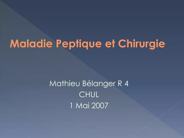 maladie peptique et chirurgie