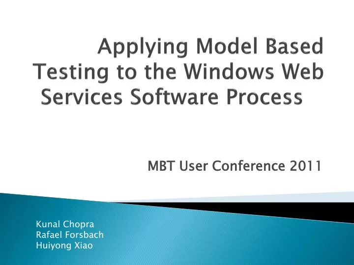 applying model based testing to the windows web services software process